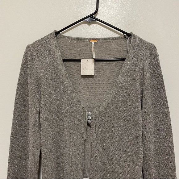 Free People Emmaline Shimmer Sparkly Large Cardigan - Picture 2 of 10